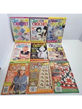 Fast & Fun Crochet 2000- 2002 Magazine Lot Seasonal Patterns Holiday Projects